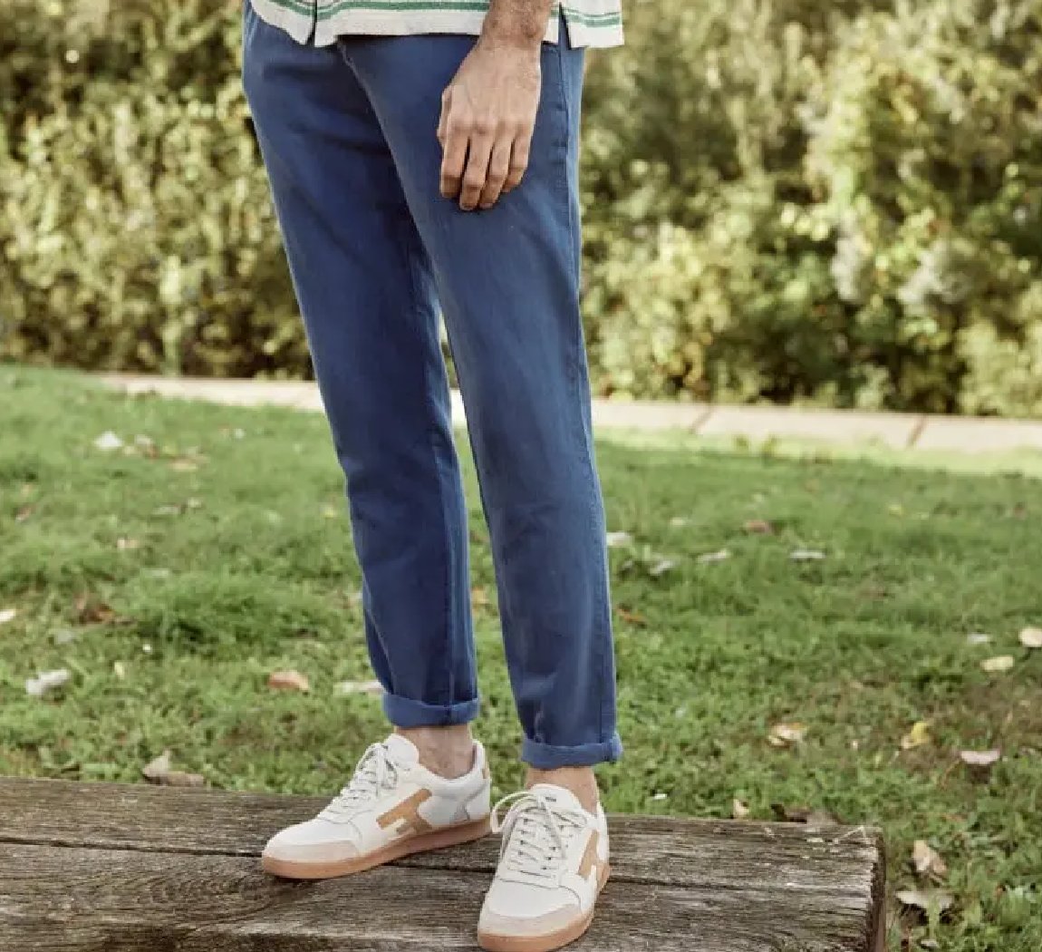 Pantalon homme en lin et coton Pantalon gris clair